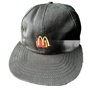 Vintage Terry Uniform Black  McDonalds Snapback Cap Adult SEE PHOTOS Needs Clean